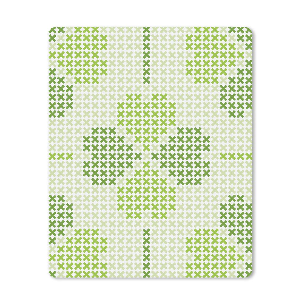 MuchoWow Mauspad Mousepad Klee - Muster - Grün 19x23 cm - Mousepads - Maus Mat - Pad - Mausunterlage - Mauspads - Spielen