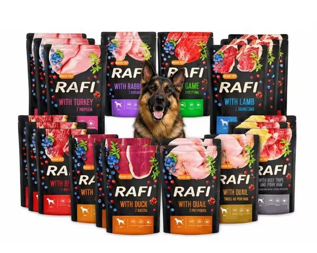 Alimentation Humide pour Chien Adulte RAFI 16x500g Mix Multi-Goûts