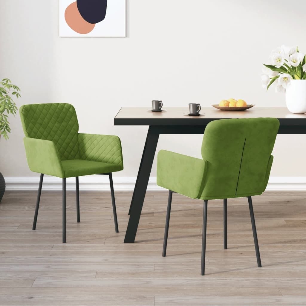 Best Möbel Esszimmerstühle 2 Stk. Hellgrün Samt,Esszimmerstühle CL60566