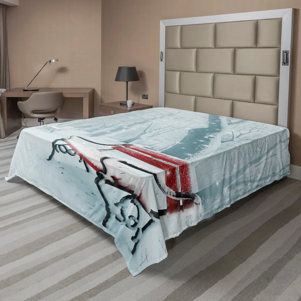 Drap de lit décoratif en microfibre douce motif forêt pluvieuse 266cm