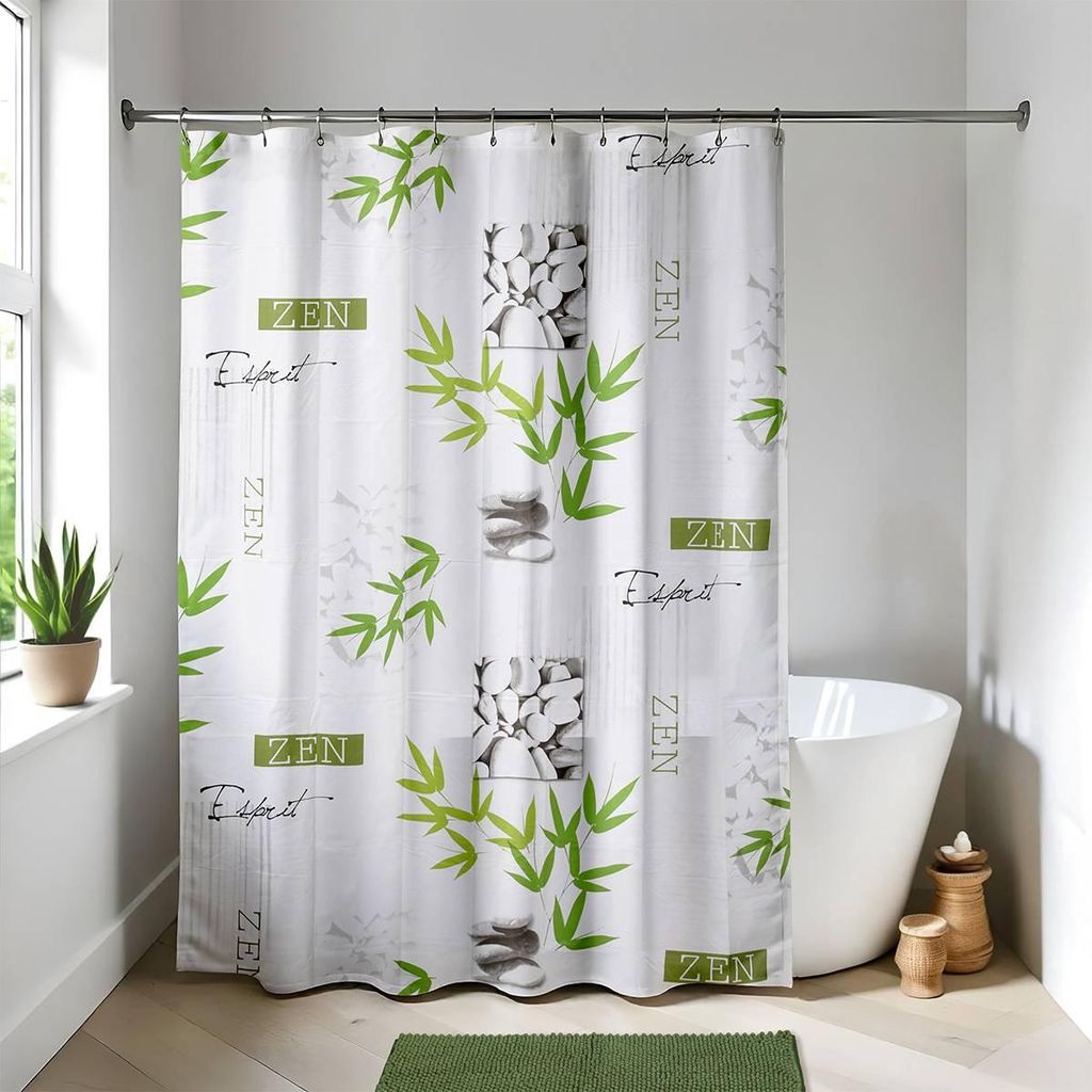 Duschvorhang peva 180x180cm 12 ringe weiss - zeitlos - Tendance