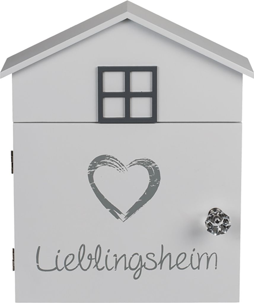 Schlüsselkasten Lieblingsheim aus Holz weiß Produktbild 