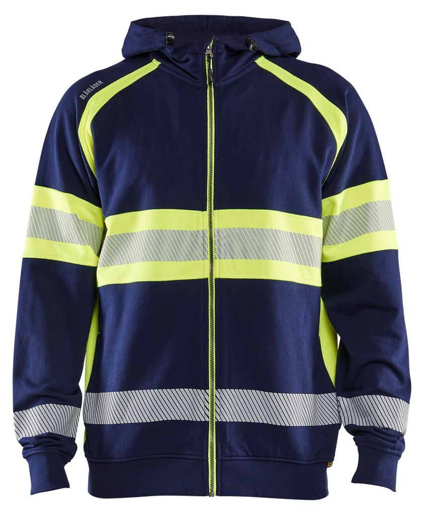 Blakläder High Vis Kapuzenjacke 3552, Farbe:Marineblau/ High Vis Gelb, Größe:XS