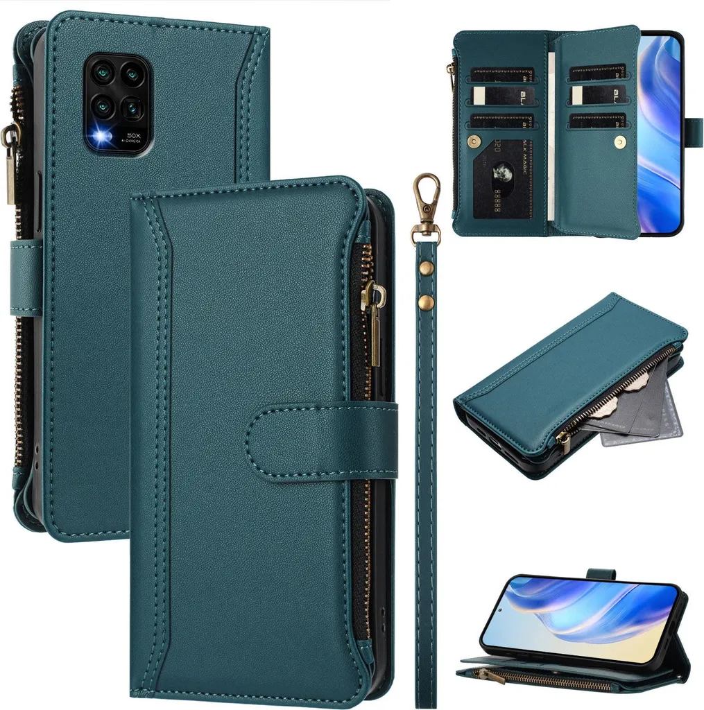 Recensione Cover Xiaomi Mi 10 Lite 5G Verde: Portafoglio con Zip e Stand