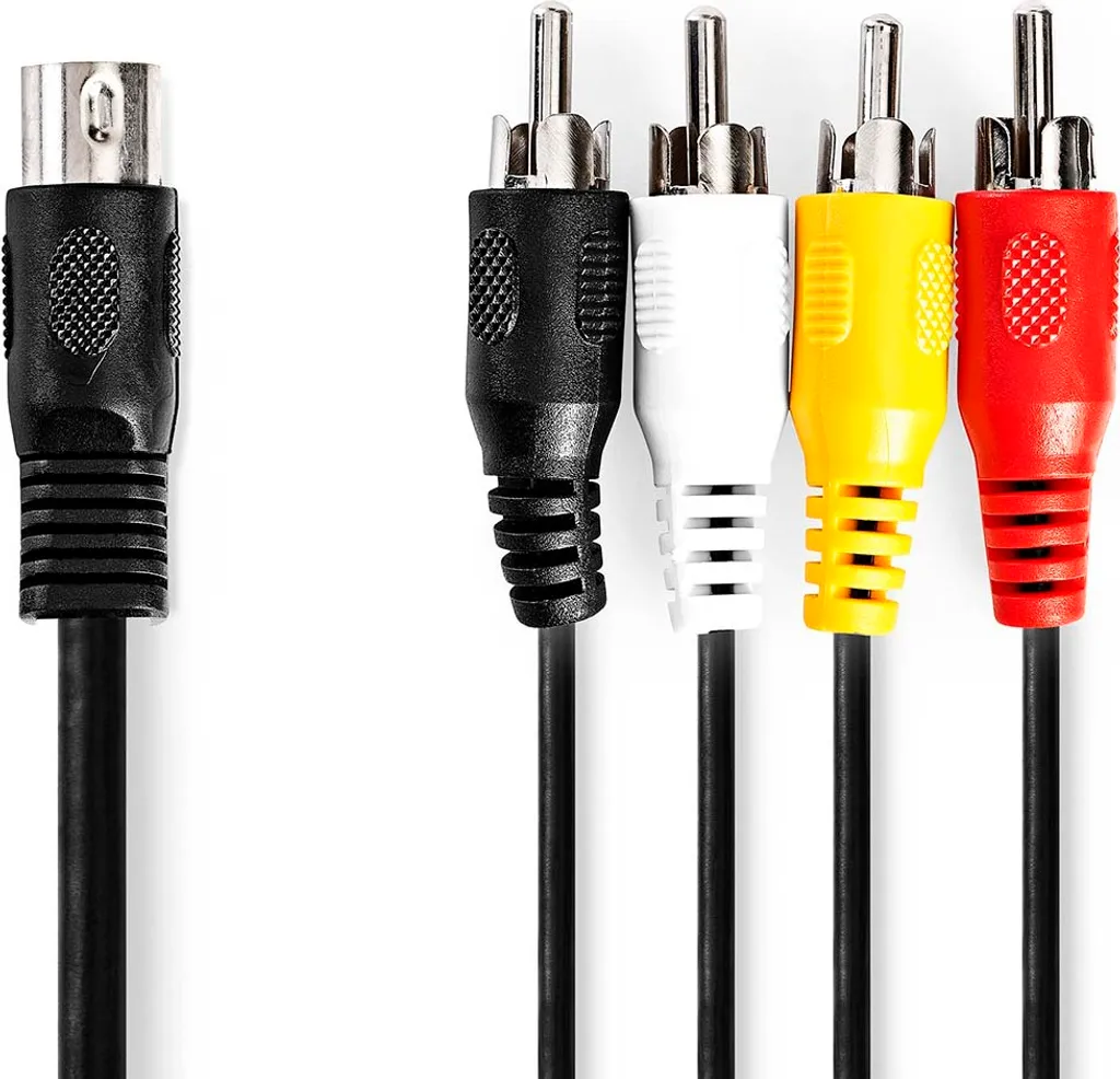Adattatore Cavo Audio DIN 5 Pin a 4 RCA 1,00m - Nichelato Professionale