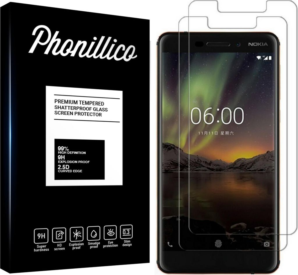 Hartglas für NOKIA 6.1 2018 [2 Stück] Displayschutzfolie Produktbild 