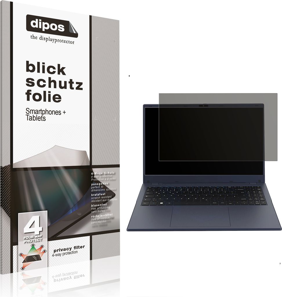Blickschutzfolie für Vale V15A-N100A-16521D matt Schutzfolie Folie Display Schutz dipos