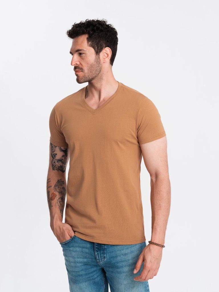 Ombre Clothing Kurzarmhemd für Männer Heman braun S