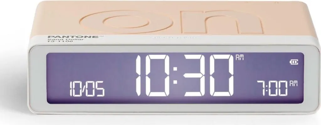 Lexon Flip Classic Dollar de Sable Pantone - Réveil LCD réversible original