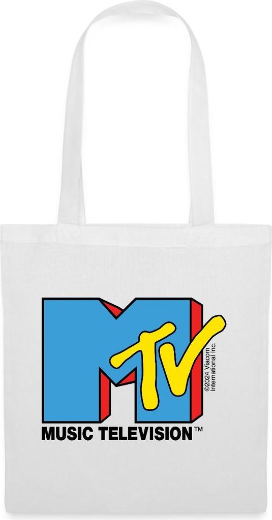 Spreadshirt MTV Music Television Ikonisches Logo Stoffbeutel, One size, Weiß