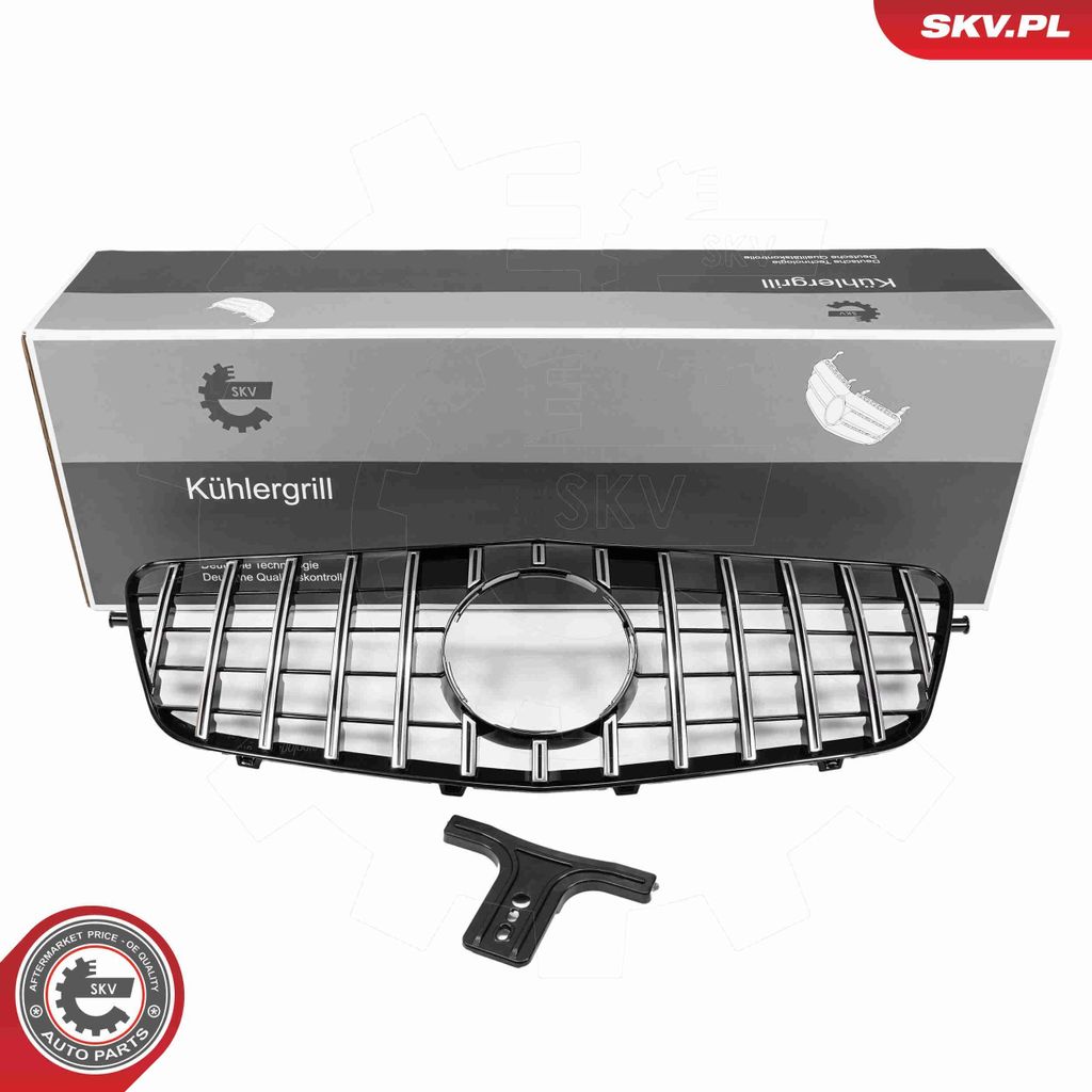 ESEN SKV 66SKV544 Kühlergrill Frontgrill passend für MERCEDES-BENZ E-Klasse Limousine (W212) Schwarz Glänzend