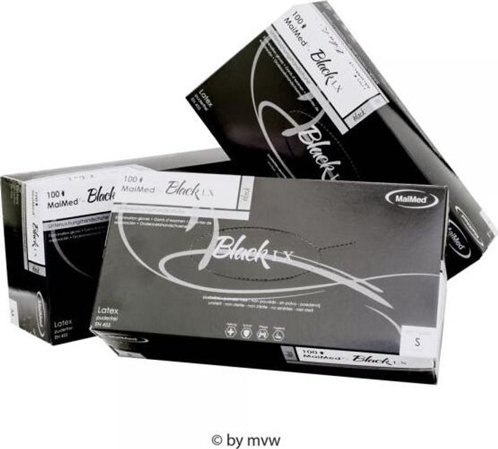 MaiMed Einmalhandschuhe Black Latex Größe L, 100 Stück, Produktbild 4