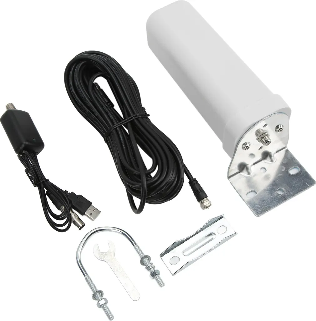 Antenne TV Extérieure Omnidirectionnelle IP67 TNT HD 25dBi KJ-028 5V
