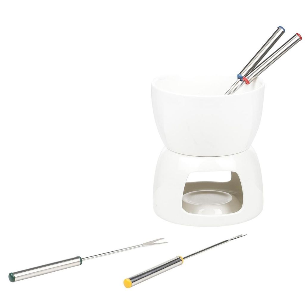 Schokoladenfondue-Set, Schokoladenfonduebecher, 4 Personen, Schokoladenschmelzbecher aus Keramik, Schokoladen- und Käsefondue