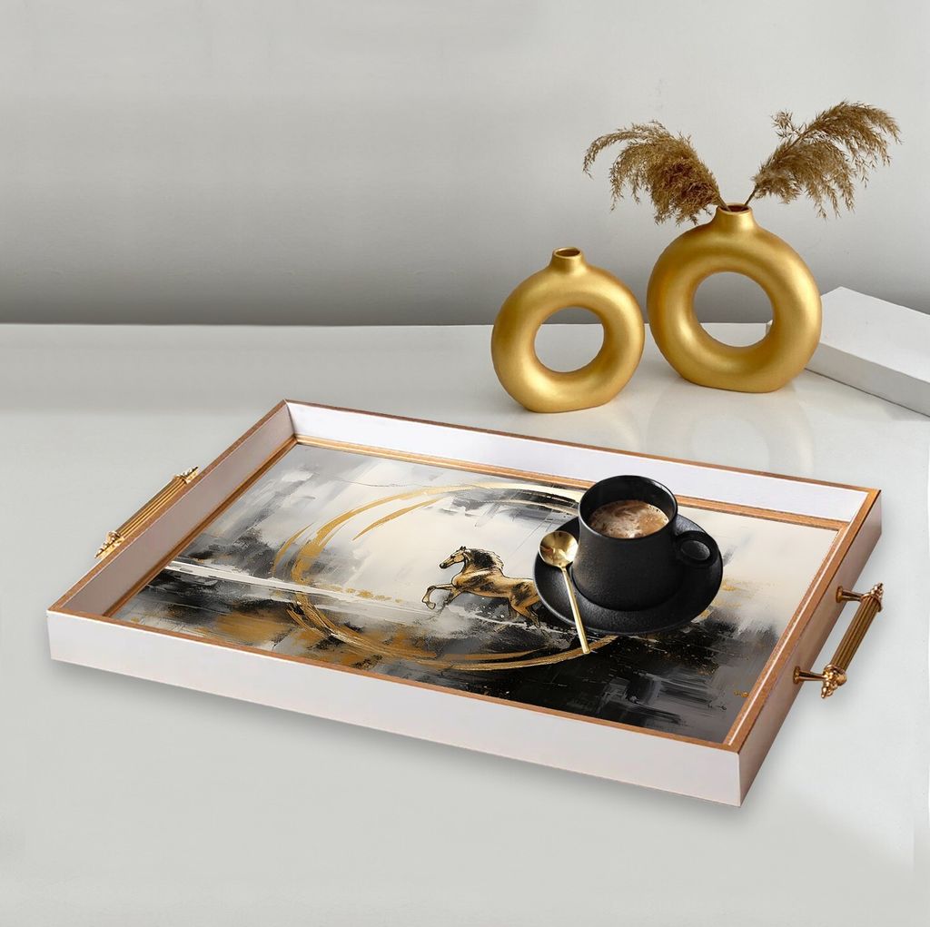 Evila Originals, TPB9830, Tablett, Mehrfarbig, 100 % GLAS, 50 x 29 x 3,5 cm