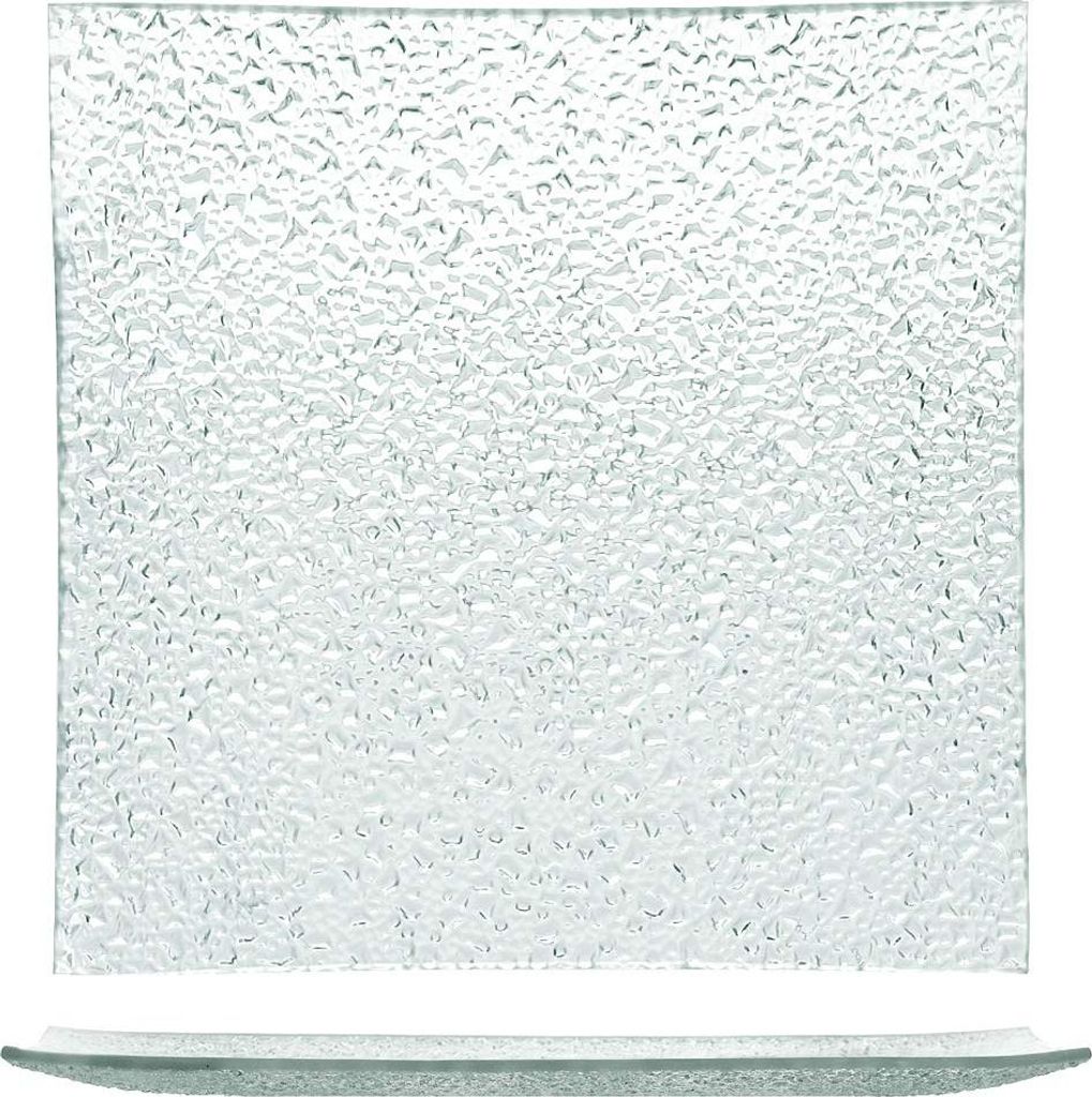H&H Gocce 6er Set quadratische Teller, Glas, 25cm