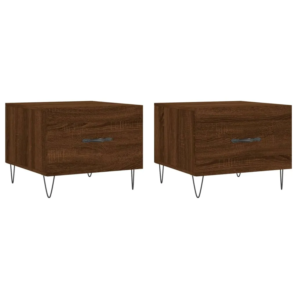 Set 2 Tavolini Rovere Marrone 50x50x40 cm | Tavolini Salotto Eleganti