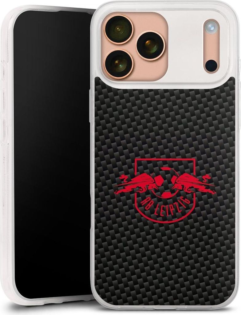 DeinDesign Slim Hülle für Apple iPhone 17 Pro Max Silikon Case Ultra Dünn Handyhülle Carbon Offizielles Lizenzprodukt RB Leipzig