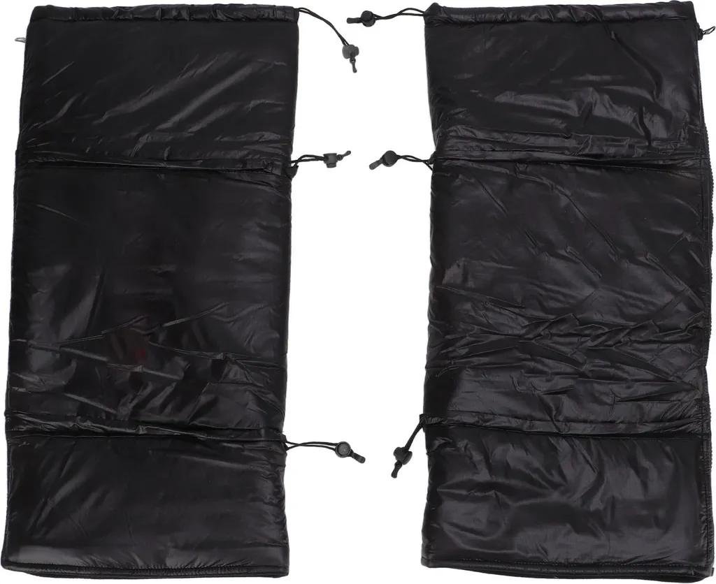 2 Genouillères Thermiques en Nylon et Polaire Noires pour Moto et Vélo