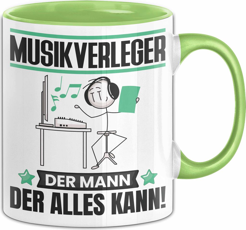 Musikverleger Tasse Geschenk für Musikverleger Der Mann Der Alles Kann Geschenkidee zum Geburtstag (Grün)