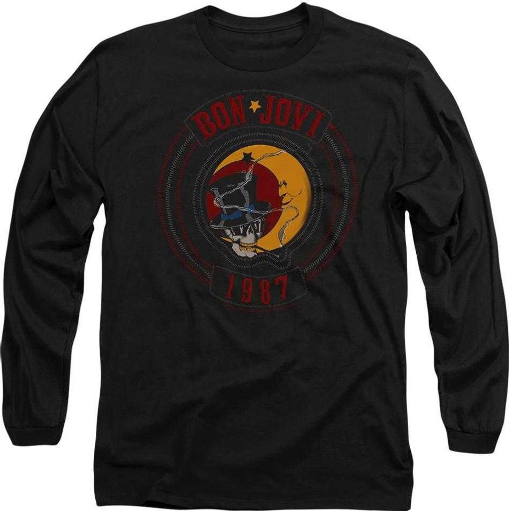 Bon Jovi - "1987" T-Shirt für Herren/Damen Uni, Langärmlig TV28151 (S) (Schwarz)