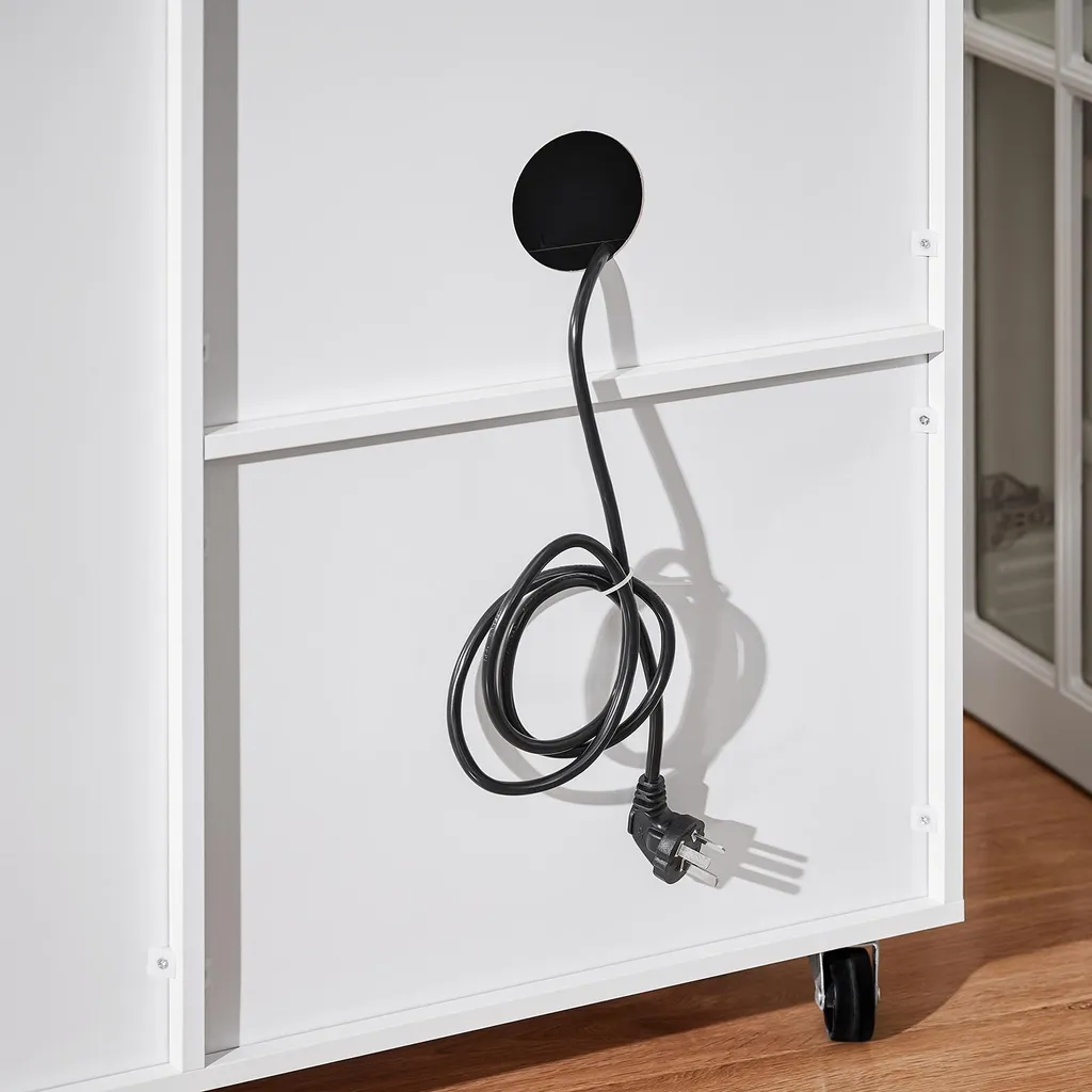 Petit Buffet de Cuisine Mobile Blanc - Solution Gain de Place ASK09-W