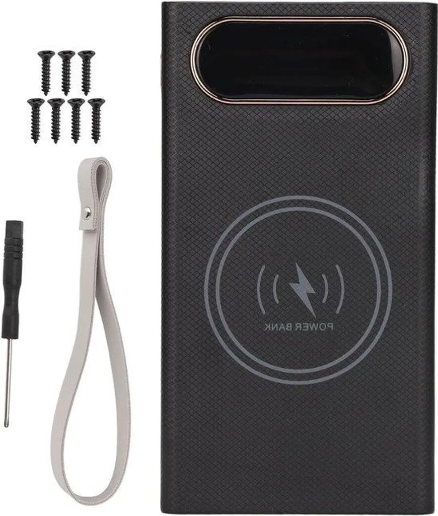 Chargeur rapide 15W Batterie Externe Sans Fil Noire - Écran LCD