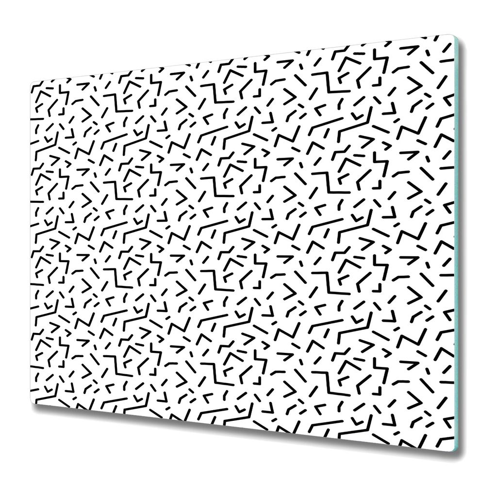 Küchenschneidebrett - Glasschneidebrett - Herdabdeckung - 60x52 - Geometrisch retro