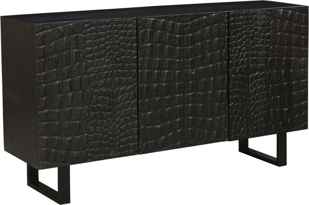 Marrakesch Sideboard modern mit Türen aus Holz 142cm groß als Wohnzimmer Möbel | Retro Deko Kommode Komode Adriaen in Krokodilleder Design für ...