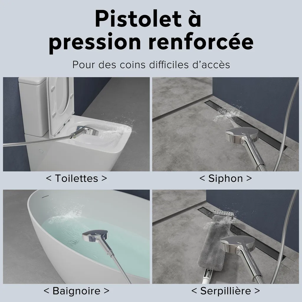 Colonne de Douche avec Robinet Cascade Baignoire et Douchette 4 Jets - 6