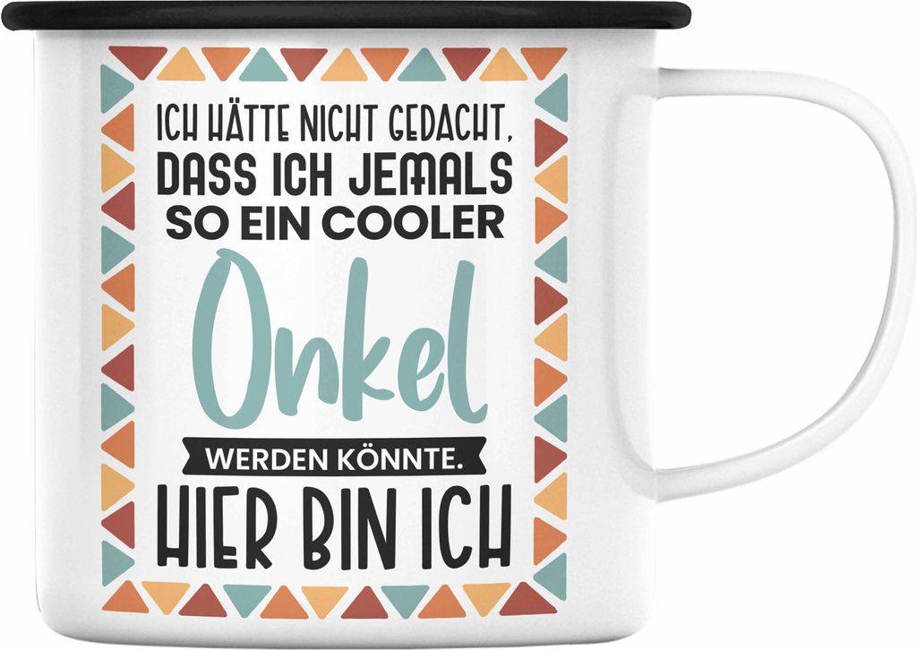 Trendation - Bester Onkel Ever Emaille Tasse Geschenk Produktbild 