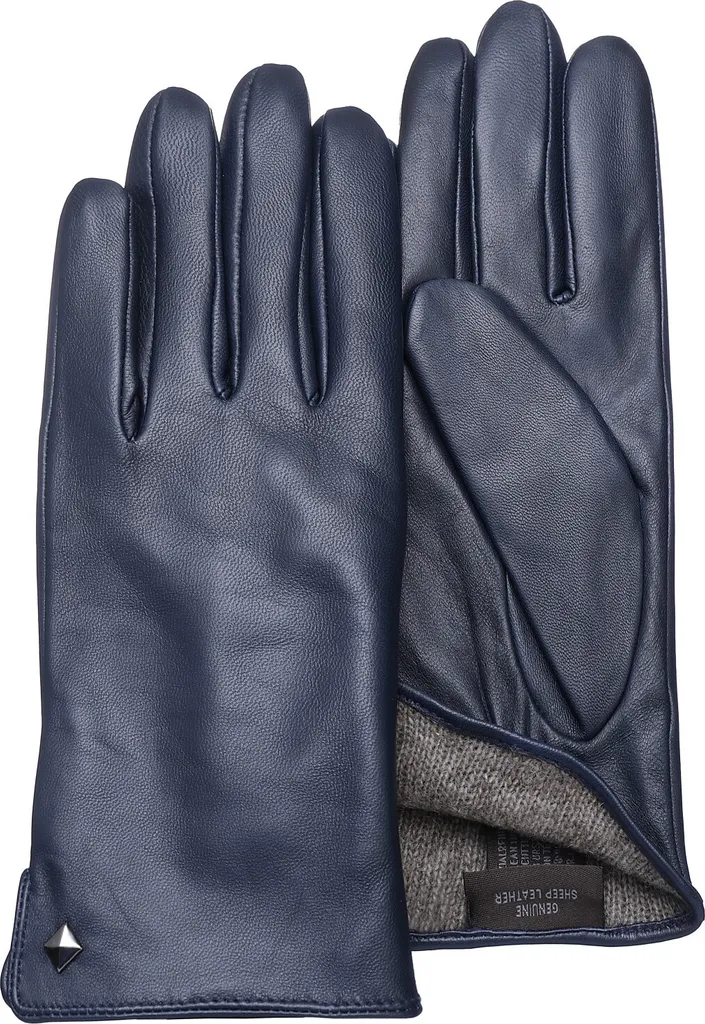 Pearlwood guanti da donna in pelle touchscreen Meg fodera in misto lana