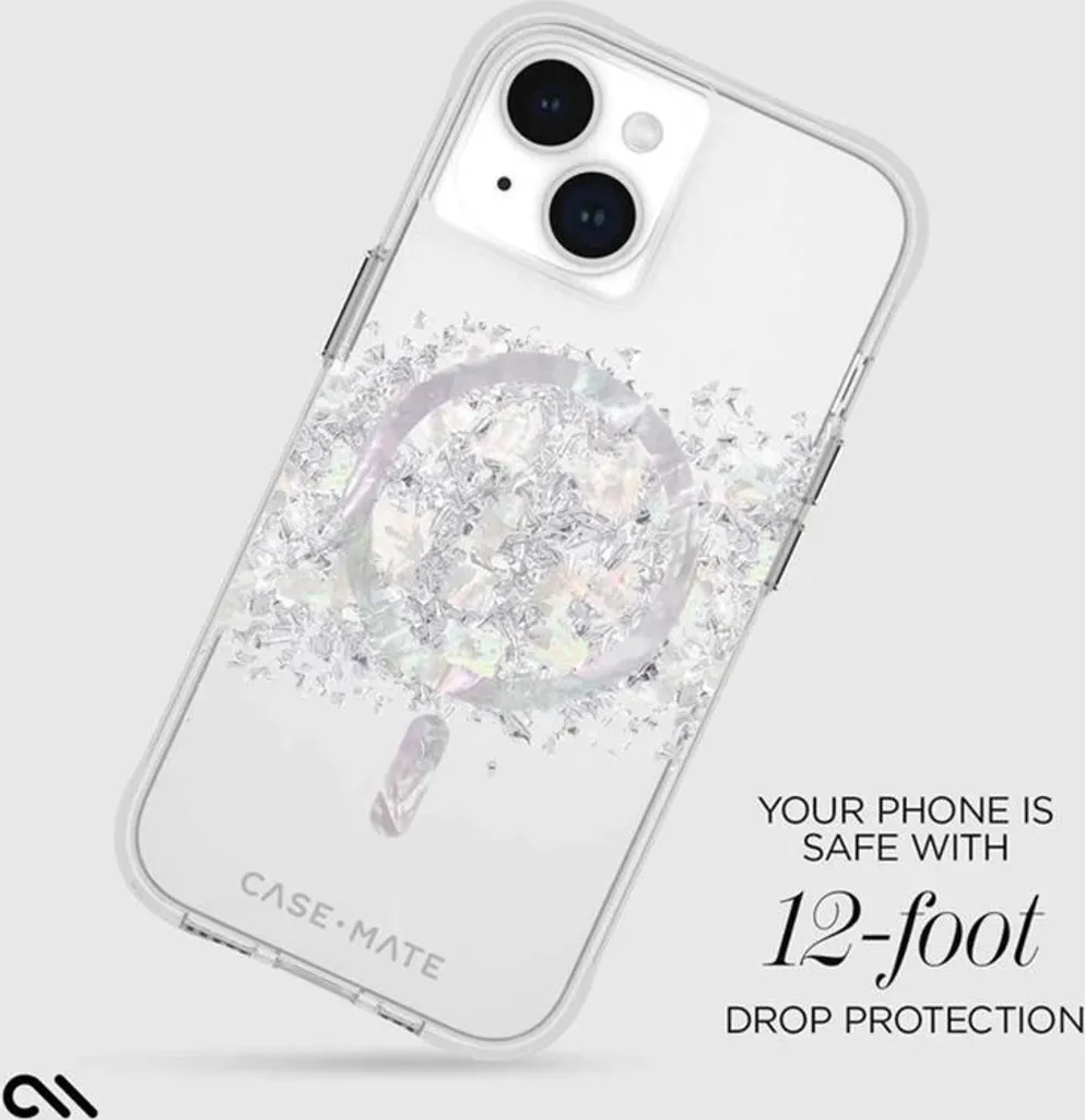 Étui de protection iPhone 15 MagSafe transparent avec motif nacre - 18