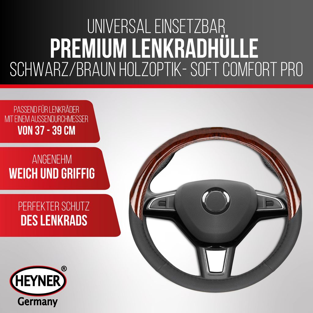 HEYNER® Lenkradhülle braun, 37-39cm Lenkradschoner in Produktbild 