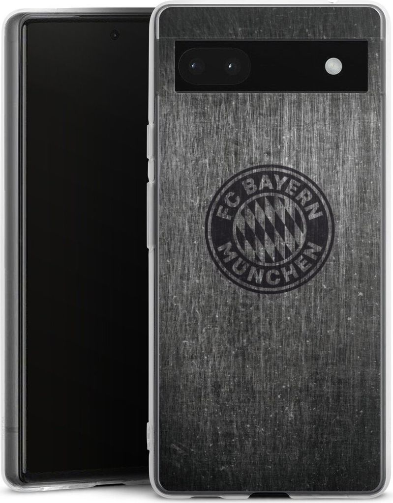DeinDesign Handyhülle für Google Pixel 6a Silikon Hülle Case Smartphone Schutzhülle FC Bayern München FCB Metallic Look