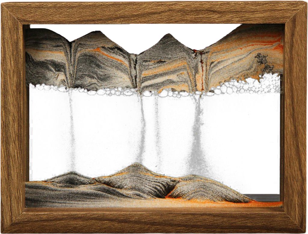1 Set Quicksand Painting Blei-freier Prozess rotieren geschichtete transparente 3D-Flüssigkeits-Sanduhr-Dynamik Sandlandschaftsdekoration-Schwarz A