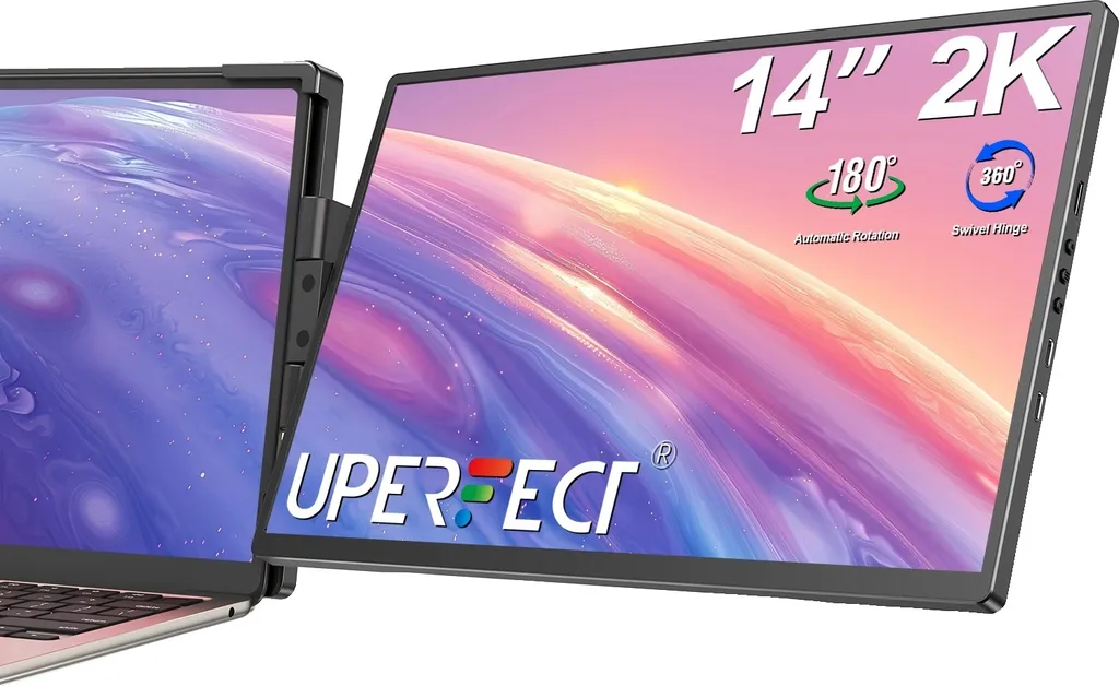 Écran Supplémentaire Portable 14" 2K pour Télétravail et Voyages d'Affaire