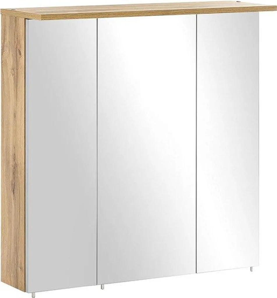 Armoire à miroir en chêne style cottage 70x16x72cm - Reproduction Chêne