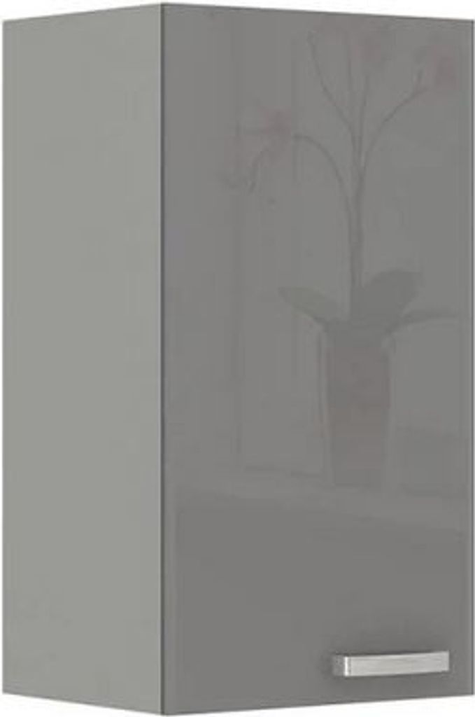 Meuble haut de cuisine 40 cm RONG - gris / gris brillant Image du produit 