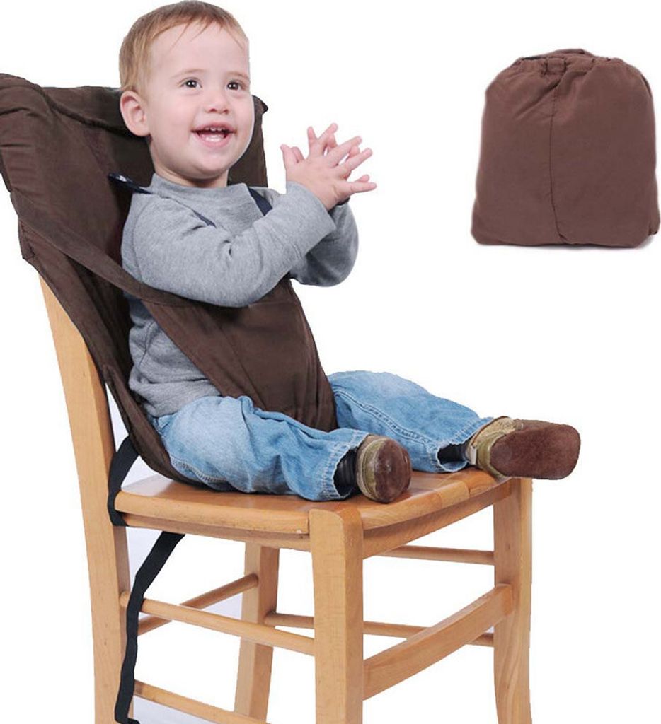 Baby Sicherheitsgurt, Kleinkind Hochstuhl Sitzbezug verstellbar, Sicherheit, waschbare Tasche Gurt Sitzbezug, Braun