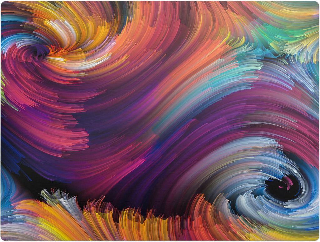 Wirbelnde Farben – Bodenschutzmatte – Stuhlunterlage 120x90 cm – Rutschfest – Hartbodenmatte
