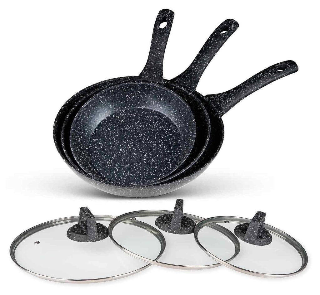 BEM Pfannen-Set mit Glasdeckeln – 3-teilig (20, 24, 28 cm) Produktbild 