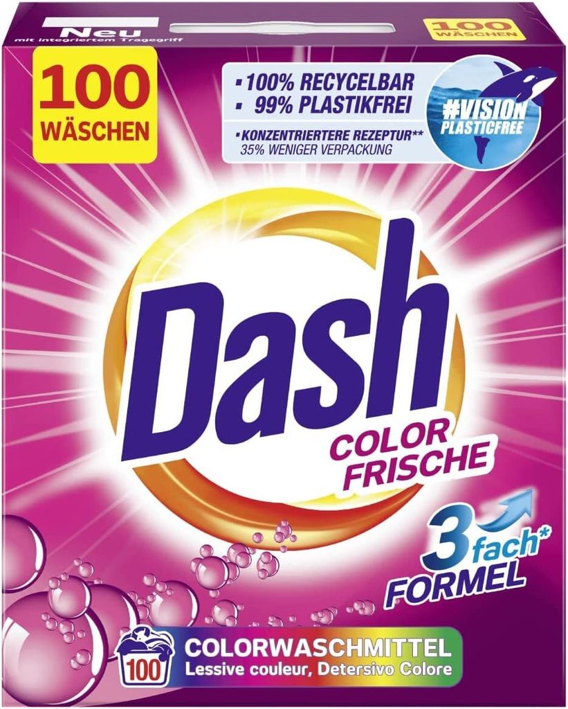 Dash Color Frische Pulver I Waschmittel bunte Wäsche I 100 Produktbild 