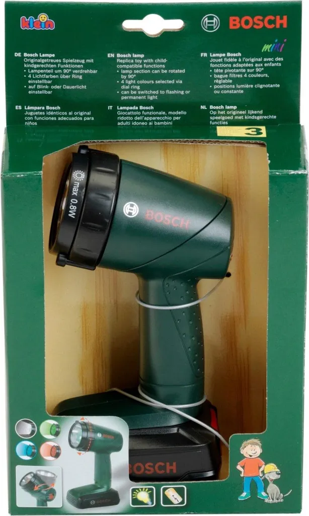 Lampada Bosch Klein per Bambini 3+ Anni - Torcia Giocattolo 4 Colori Originale