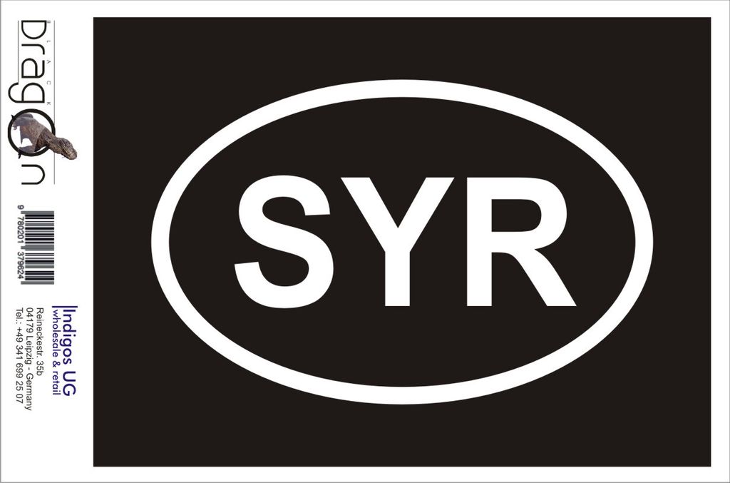 Aufkleber / Autoaufkleber - JDM / Die cut / Auto / OEM - Syrien SYR - 60x110 mm weiß - Heckscheibe / Heckscheibenaufkleber