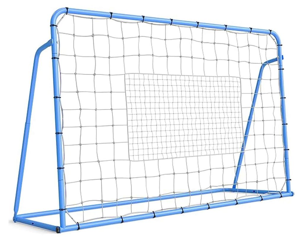 Fußball Rebounder Netz - Trainingsnetz 1,8 x 1,2 x 0,6 m - Verstellbarer Winkel - Rostbeständiger Eisenrahmen - Für Garten und Schusstraining
