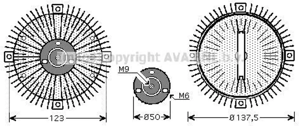 Embrayage ventilateur PRASCO VNC273 OE 058121350 pour Audi A4 et A6