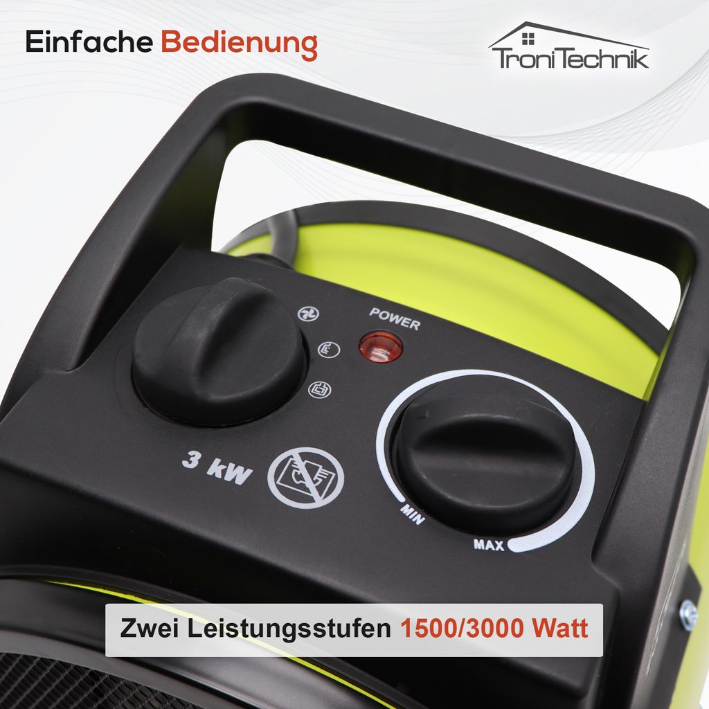 TroniTechnik® KH-503 Keramikheizer Heizlüfter Heizung 3.000 Produktbild 7