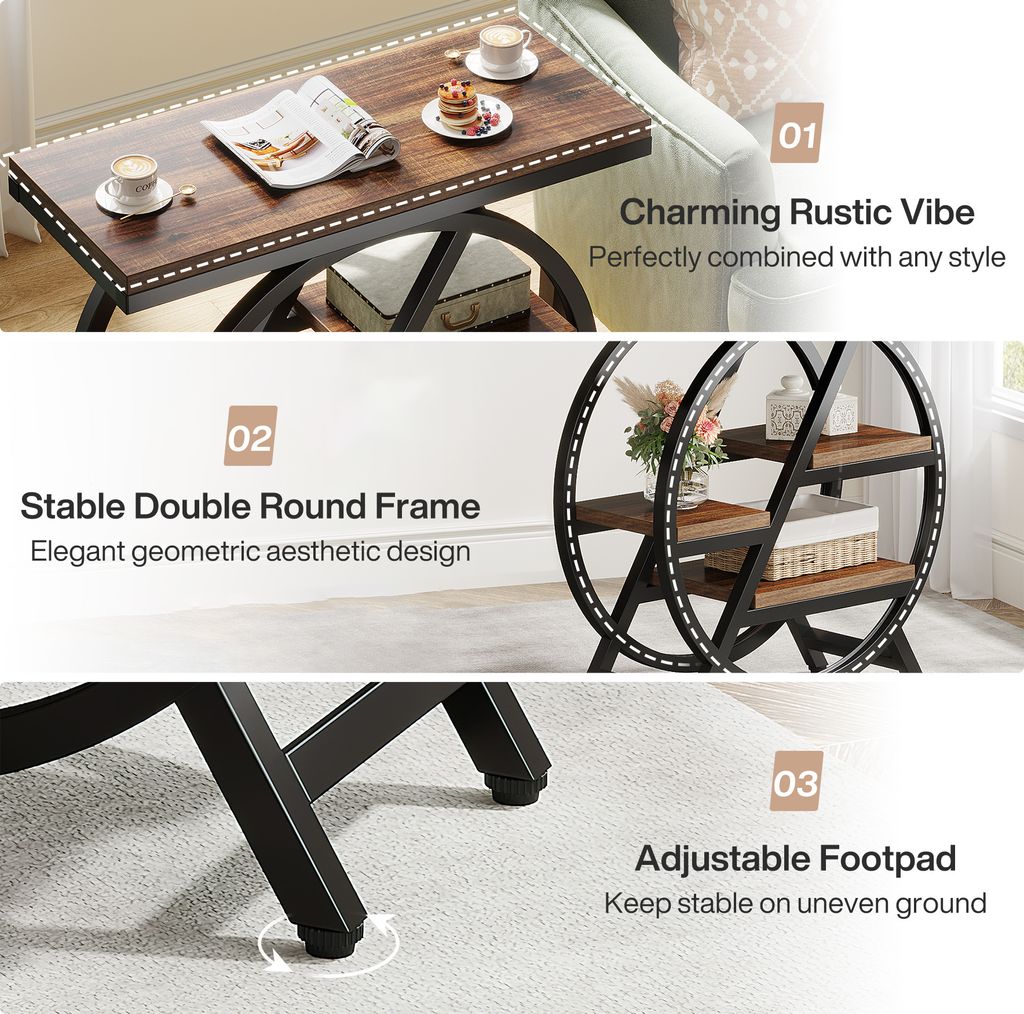 Tribesigns 3-Etagen Beistelltisch, Holz Sofa Beistelltisch Produktbild 10