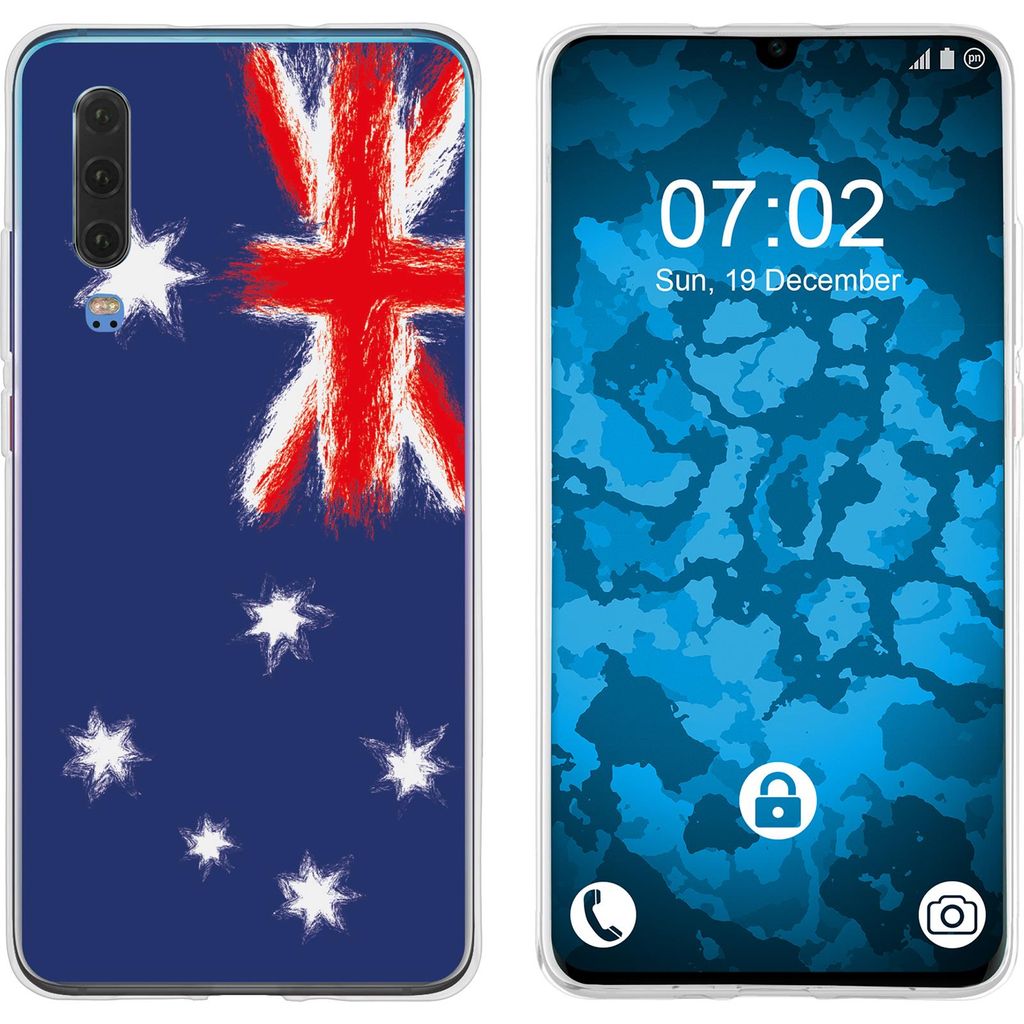PhoneNatic Case kompatibel mit Huawei P30 Silikon-Hülle WM Australien M2